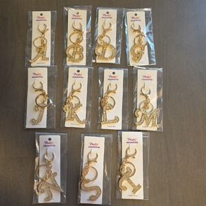 Gold Initial Keychain/Bag Charm